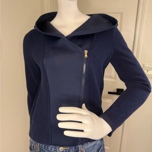 Ralph Lauren Asymmetric Full Zip Hoodie Navy Coat Jacket Winter Fall.